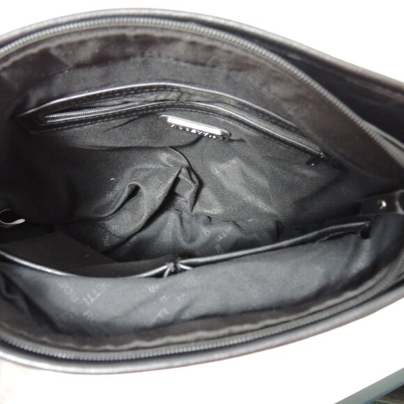 Rosetti Shoulder Bag Black Purse with Silver Tone Hardware Multiple Pockets - Picture 7 of 16